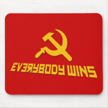 With Socialism Everybody Wins! Government Satire Mouse Pad