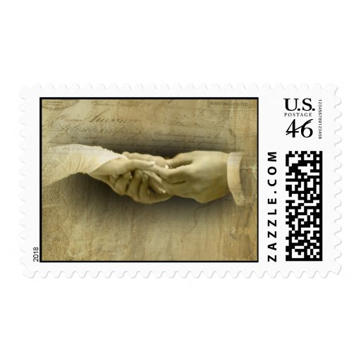 With this Ring, Romantic Vintage Wedding Love Postage Stamp