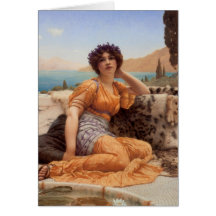 With Violets Wreathed and Robe of Saffron Hue Greeting Cards