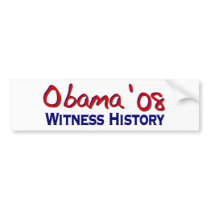 Witness History Obama 08 bumper stickers by worldsfair Witness History Obama 08 bumper stickers