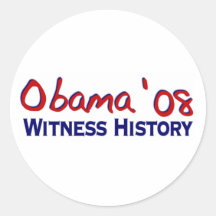 Witness History Obama 08 Round Stickers