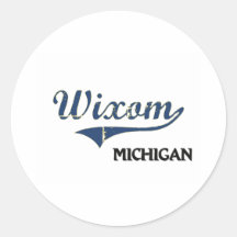 Wixom Michigan City Classic Round Stickers