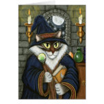 Wizard Cat Merlin Magician Magic Fantasy Art Card cards