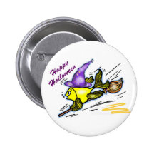 Wizard Fish - funny cute drawing Pins
