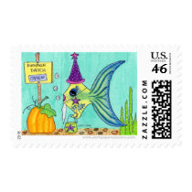 Wizard Halloween Postage Stamps by PennyCork Wizard Halloween Postage Stamps
