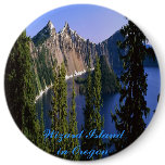 Wizard Island in Oregon buttons