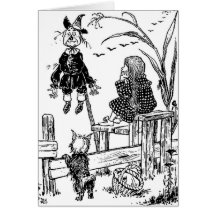 Wizard of Oz Dorothy Toto and the Scarecrow Greeting Card