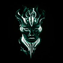 Wizard's glowing green face posters