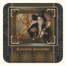 Wizards Magic Fantasy Illustration Bookplate Stickers