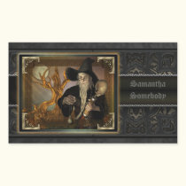 Wizards Magic Fantasy Illustration Bookplate Rectangle Sticker
