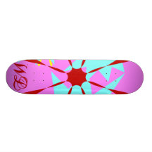 Wl Pink Flower Skateboard