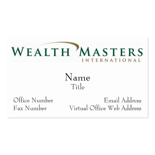 WMI logo, Name, Title, Email Address, Virtual O... Business Card (front side)