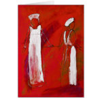 wo nurses in white painting in acrylic by Kay Gale card