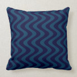Wobbly Waves (Blue/Blue) Pillow