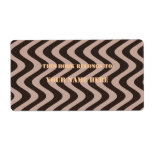 Wobbly Waves (Brown/Brown) Shipping Labels