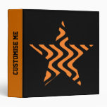 Wobbly Waves (Orange/Black) Star 3 Ring Binder