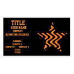 Wobbly Waves (Orange/Black) Star Business Card Templates