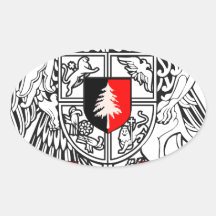 WODMasters Stiff Competition Coat of Arms Oval Stickers