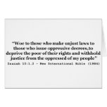 Woe To Those Who Make Unjust Laws Isaiah 10:1-2 Card