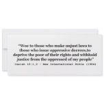 Woe To Those Who Make Unjust Laws Isaiah 10:1-2 Personalized Announcements