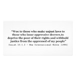 Woe To Those Who Make Unjust Laws Isaiah 10:1-2 Photo Card