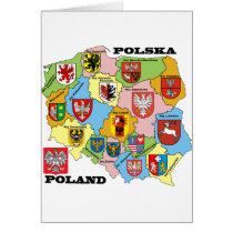 Wojewodztwa Polski_mapa Greeting Cards