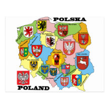 Wojewodztwa Polski_mapa Postcards