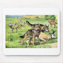 wolf and coyote mousepads