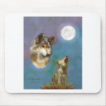wolf-and-cub mouse pads
