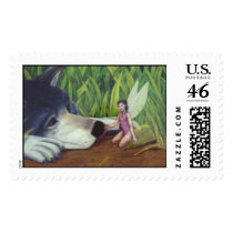Wolf and Fairy Stamp by Nathan Lee James