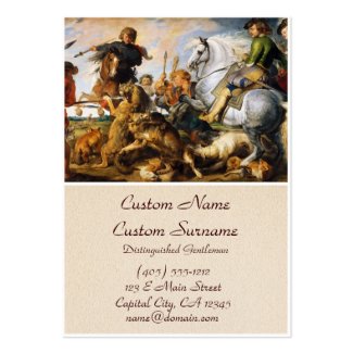 Wolf and Fox hunt Peter Paul Rubens masterpiece Business Card