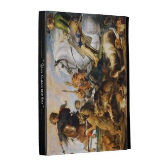 Wolf and Fox hunt Peter Paul Rubens masterpiece iPad Folio Cover