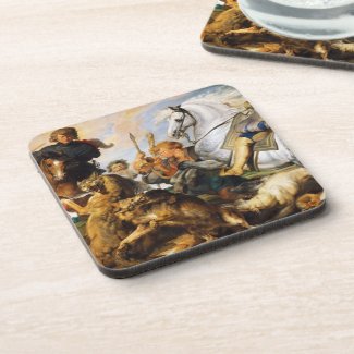 Wolf and Fox hunt Peter Paul Rubens masterpiece Drink Coasters