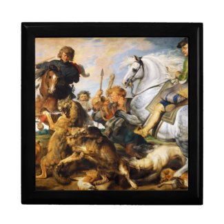 Wolf and Fox hunt Peter Paul Rubens masterpiece Gift Boxes