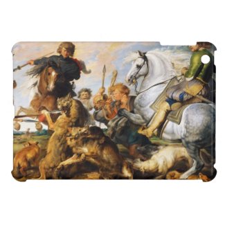 Wolf and Fox hunt Peter Paul Rubens masterpiece iPad Mini Cases