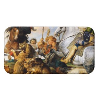 Wolf and Fox hunt Peter Paul Rubens masterpiece iPhone 4 Case