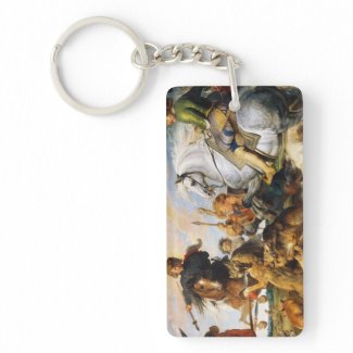 Wolf and Fox hunt Peter Paul Rubens masterpiece Acrylic Keychain