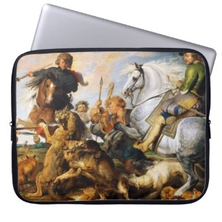 Wolf and Fox hunt Peter Paul Rubens masterpiece Laptop Computer Sleeve