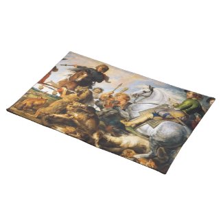 Wolf and Fox hunt Peter Paul Rubens masterpiece Placemat