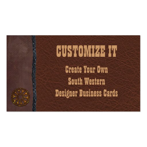 Wolf and Leather Western Business Cards (front side)