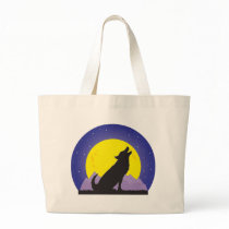 Wolf and Moon Canvas Bag