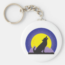 Wolf and Moon Key Chain