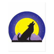 Wolf and Moon Post Cards