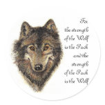 Wolf and Pack Quote - Animal Collection Round Sticker
