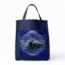 Wolf and the dreamcatcher tote bags
