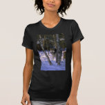 Wolf at edge of snowy forest t shirt
