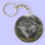 Wolf blending into River painting keychains