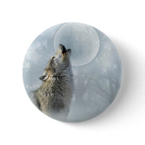 Wolf Blue Moon Buttons