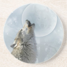 Wolf Blue Moon coasters