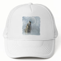 Wolf Blue Moon Trucker Hats